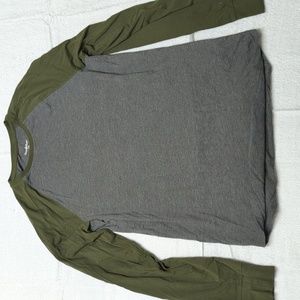 Goodfellow Men's Long Sleeve Shirt Grey & Army Green Small